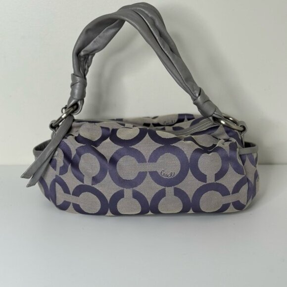 Coach Parker Op Art Lavender and Gray Jacquard Signature Hobo Shoulder Bag - Picture 15 of 15